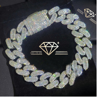 High Grade Iced Out Cubic Zirconia 925 Sterling Silver Bracelet